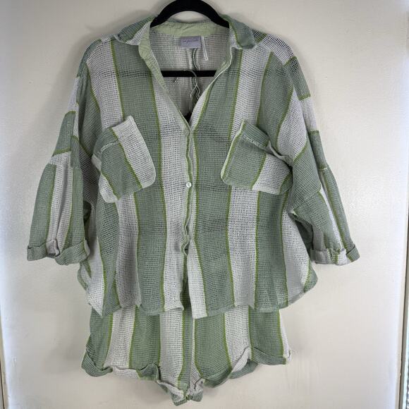 Urban Outfitters Out From Under Short Set Open Knit Beach Boardwalk Size Small - Picture 2 of 16